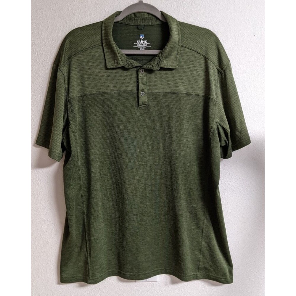 Kuhl Engineered Polo Shirt Mens Green Outdoor Performance Wicking Hiking XXLarge - Picture 1 of 14
